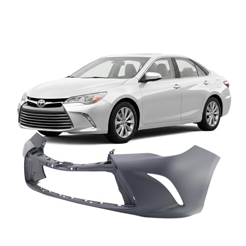 Image of FitParts Compatible with Toyota Camry 2015-2017 Front Bumper Cover | Primed, With Fog Light Holes, Without Parking Sensor Holes, Hybrid, Ready to Paint, OEM 5211907912, TO1000409