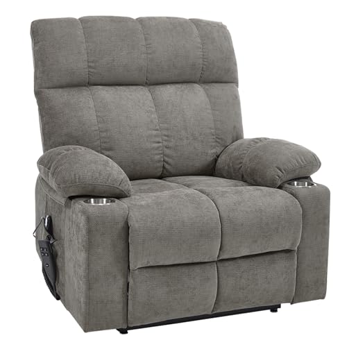 Sillón Plegable Chenille Gris miniatura 1