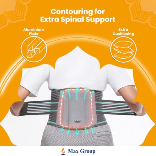 Image of AGEasy (Max Group Cotton Comfort LS Back Support Belt For Back Pain Relief | Additional Gel Padding To Prevent Heat Loss | Back Belt For Back Pain | Waist Belt For Men & Women (XXL, 42-46 Inches)
