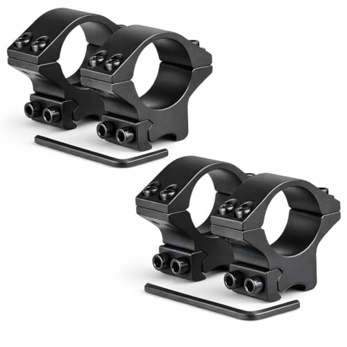 360 Tactical 2 Piece 1 Inch Medium and Low Profile Rifle Scope Rings fits 11mm Dovetail Rail Optic Rings (2 Pack - 1" Low Profile)