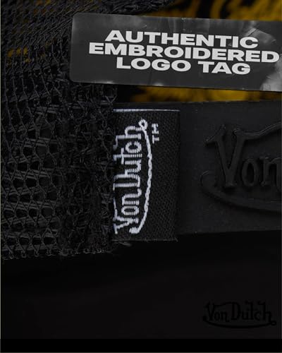 Image of Von Dutch Unisex Trucker Hat - Retro Classic Solid Color Mesh Back Snapback Baseball Cap for Men & Women.