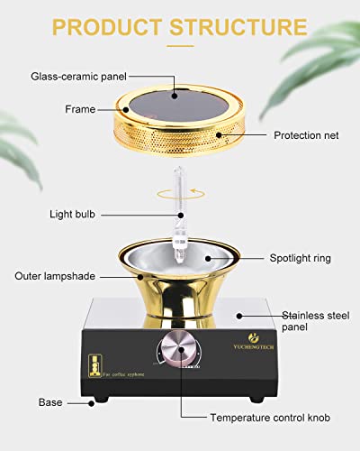 YUCHENGTECH Coffee Syphon Heater Siphon Kaffee Heizung Heizung Elektrische Siphon Kaffeemaschine Heizung mit Ersatzbirne… – Bild 6