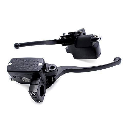 Levier de frein moto 22mm avec pompe maître-cylindre hydraulique gauche noir 16mm