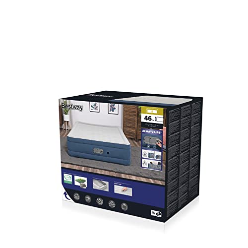 Bestway 80" x 60" x 18"/2.03m x 1.52m x 46cm AlwayzAire Air Mattress Queen Built-in Dual Pump – Image 4