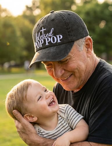 Image of InnoBeta Blessed Pop Pop Gifts Hat for Grandpa, Poppop Gifts for Fathers Day, Christmas, Birthday, Adjustable Embroidered Baseball Cap
