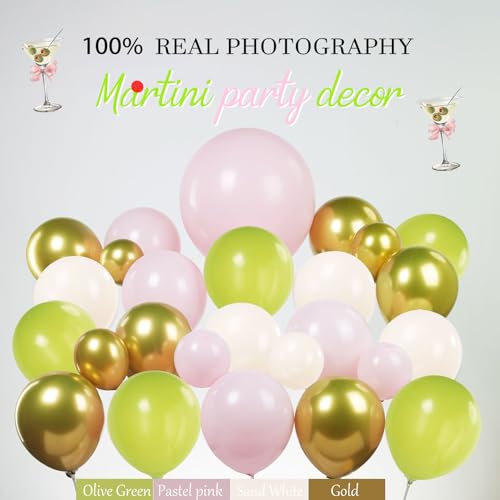 Image of Lemonade Martini balloon garland arch kit A Tini Bit Older Party decorations 130pcs Pink green white balloons martini glass mylar balloon for Martini Bar Party coquette birthday Decorations
