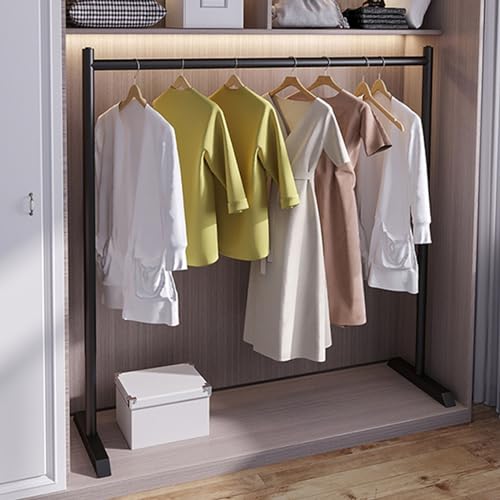 突っ張り棒 つっぱり棒 押入れ ハンガー ラック クローゼット 自立型ワードローブラック、出窓寝室ランドリールームチェックルーム用調節可能なクローゼットロッド、高耐久伸縮式鉄洋服オーガナイザーロッド (Color : Black, Size : 120-2