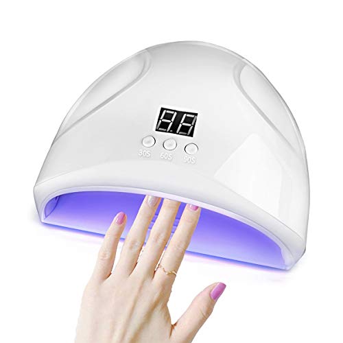 36W UV LED Gel Nail Lamp, Powered by USB, 30s/60s/90s Nail Polish Dryer with UV Light, Portable Auto Sensor Gel Manicure Pedicure Machine for Regular Polish, Mini Acrylic Nail Curing Product(White)
