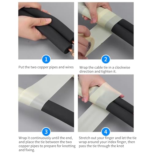 Niiyen Klimaanlagen-Rohrbänder, 5 Stück Klimaanlagen-Rohrband Ölbeständige Rohrschutzfolien 6 cm Breite zum Abdichten und Flicken heiß, Kanal, Rohr, Isolierung Zuhause(Grau)