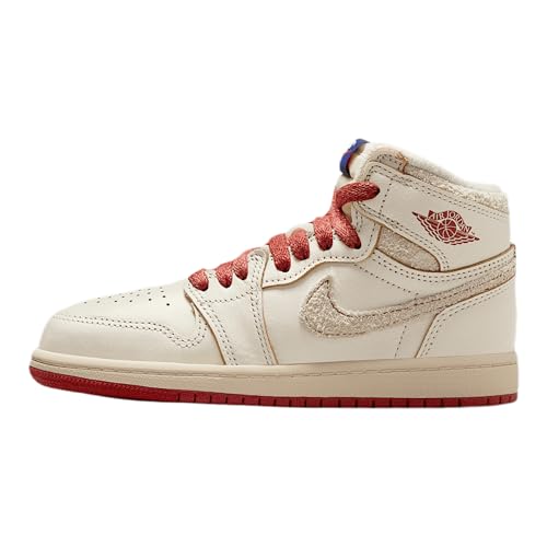 Jordan 1 Retro High OG Little Kids' Shoes (FD2597-100, Sail/Light Bone/Pale Ivory/Cinnabar)