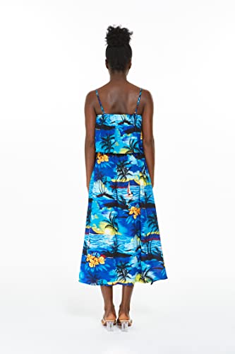 Image of Hawaii Hangover Family Matching Hawaiian Clothes, Sunset Blue | Family matching Hawaiian outfits, Sunset Blue, lightweight rayon, machine washable, tropical print, luaus, cruises