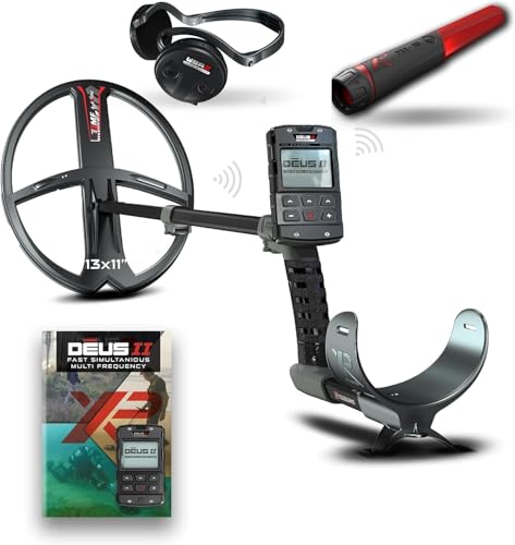 XP Metal Detectors Deus II - 13x11 FMF Coil with MI-6 pinpointer & WSAII Headphones Bundle - Waterproof and Fully Wireless - with Remote Control & S-Telescopic stem (DEUS2-34FMFRCEA + MI-6 + WSAII)
