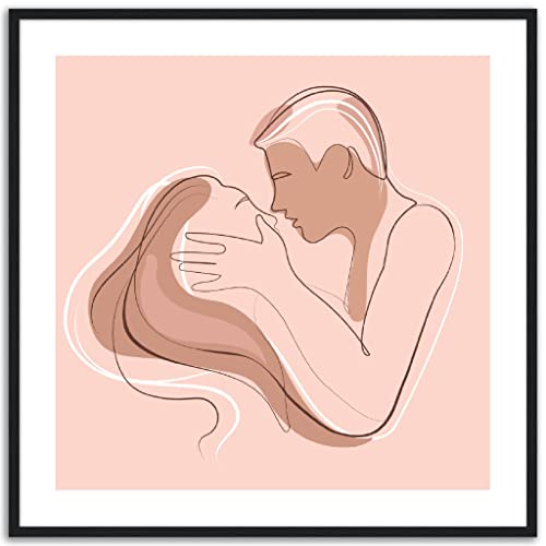 Impression encadrée baiser intime de pêche art mural raffiné - 3