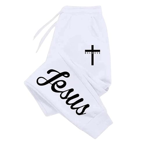 HuazomeeHZM Women/Men Jesus Cross 3D Printed Joggers Sweatpants Elastic Cuffed Casual Lounge Trousers Cool Streetwear