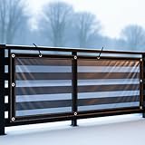 Transparente Balkon Windschutz Plane 0,18mm – Sichtschutz & Kälteschutz – UV-beständig, Wetterfest, Reißfest – Für Balkon, Terrasse & Geländer (mit Ösen)