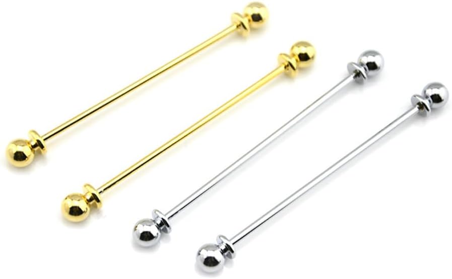 2 Pcs Collar Bars Pins Shirt Collar Tie Pins Lapel Stick Pin Classic Collar Clips Brooch Necktie Pins for Men