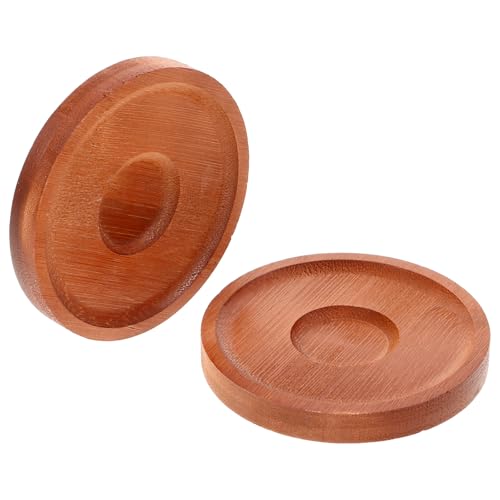 SOLUSTRE Posavasos Giratorio de Bambú para Whisky y Vino 2 Vasos de Cristal Transparentes, Base Firme Color Nogal, Diseñado para Catas y Ambientes de Bar