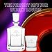 Crown Royal Whiskey Decanter with 2 Drinking Glasses | Whisky Decanter Set for Men and Women | Compatible
