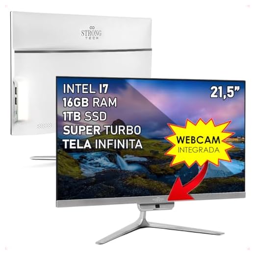Computador All In One Intel Core i7 21,5" Full HD 16GB SSD 1TB 4 Núcleos Super Turbo Hdmi Strong Tech