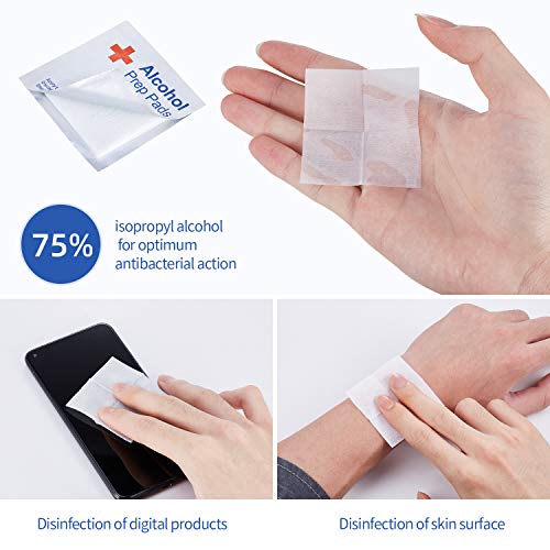 100pcs 75% Alcohol prep pad, Hand Wipes, Alcohols Wet Wipe, Antiseptic Skin Cleaning Care, Jewelry Computer, Cell Phone, Digital Camera, Notebook Clean Wipe - Thumbnail 2