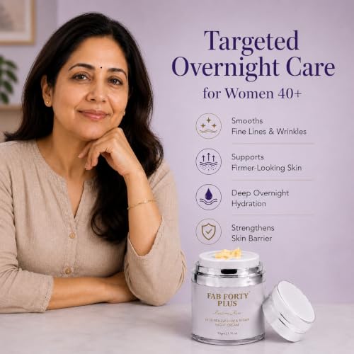 Image of Restore Rise Deep Renew Repair Night Cream For 40+ Women | Overnight Repair Night Face Moisturizer for Women | With Bakuchiol, Ceramides, & Carnosine | Dermatology Tested , All Skin Types | 50gm