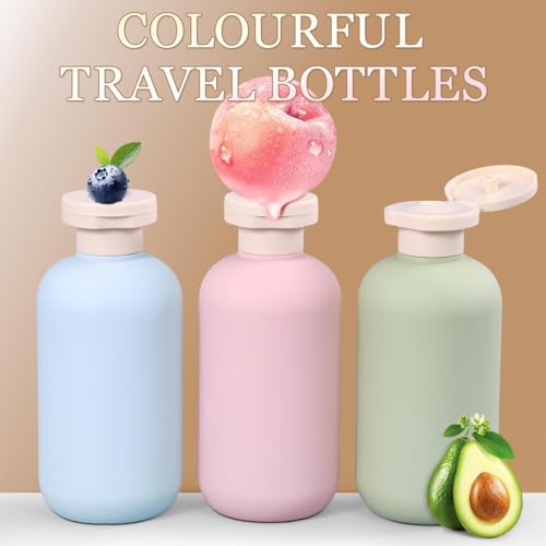 Image of Travel Bottle Kit for Toiletries, 6PCS 100ml Travel Toiletry Bottles Set with 6PCS Mini Funnels With 2 Storage Pouch, Leak-Proof Containers for Shampoo and Lotion, travel accessories, Pink Green Blue
