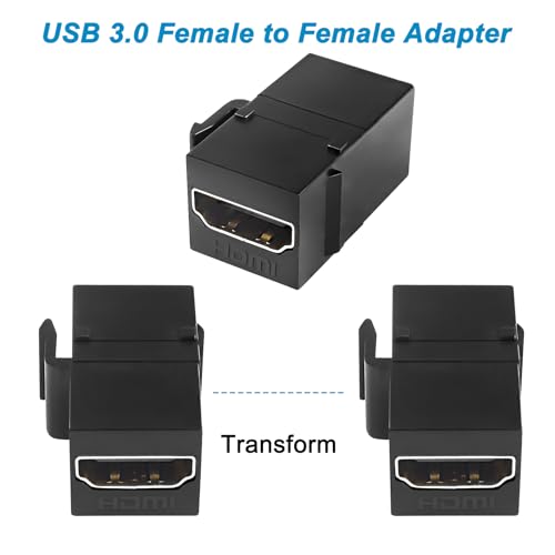 XMSJSIY HDMI Keystone Coupler Female to Female Wall Outlet Jack Adapter High-Speed 4K Insert for Standard Keystone Wall Plates - Image 3