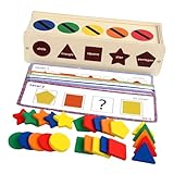 TOBBOMEY Montessori Holzformensortierer Bunte Sensorische Lernspielzeug Fördert Farberkennung und Feinmotorik für Junge Mädchen und Kleinkinder
