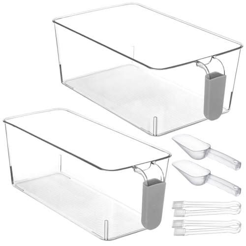 Set de 2 hieleras plásticas transparentes con agarradera gris miniatura 6