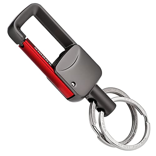 Tiesome Metal Car Keychain, Carabiner Clip Keyring Personalized Waistband Car Keychain Business Double Ring Car Key Chain For Unisex #TOP19
