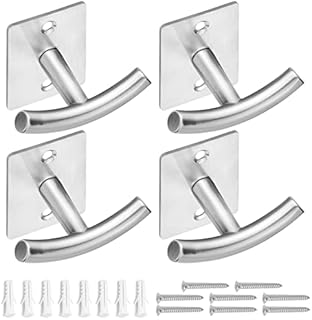 BOBLIUE 4 Pack Bath Towel Hooks,Robe Hooks,Clothing Hooks Wall Mount,Heavy Duty Wall Hooks,zinc Alloy Material/Double-Head Hook Suitable for Bathroom Bedroom Kitchen and Cloakroom (Satin Nickel)