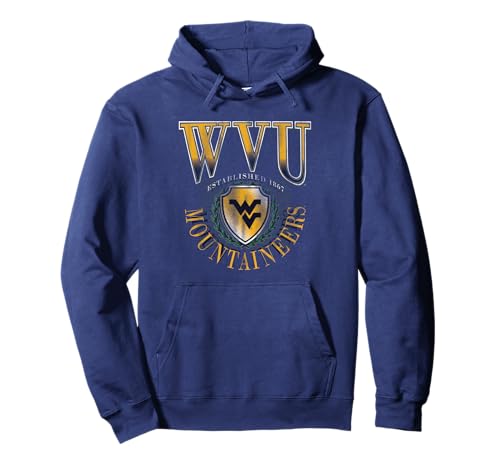 West Virginia Mountaineers Vintage Emblem 90's Navy Pullover Hoodie