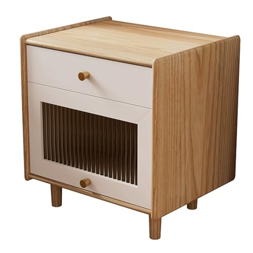 Table de chevet en bois noble, meuble d'appoint chic et commode épurée pour chambre moderne