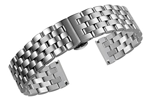 AUTULET 24mm Men's Premium Stainless Steel Watch Bracelets Wide Metal Straps for High-end Wristwatches