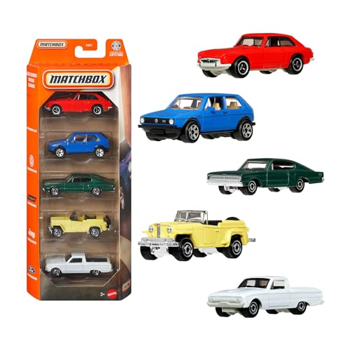 Matchbox - 5er-Geschenkset, realistische Fahrzeuge im Maßstab 1:64, detailgetreue Autos & Trucks, ideal für Sammler und Kinder ab 3 Jahren, C1817