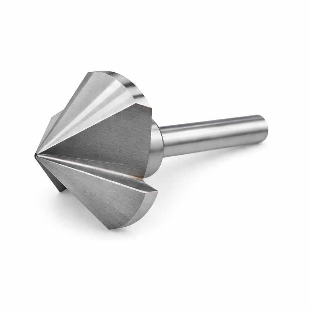KATSU Fraise a Chanfreiner 90 Degrés 60mm Foret à Fraiser à 3 Flûtes HSS 6542 pour Bois, Acier et Métal Machine-outil, Fraise de Positionnement 12740627