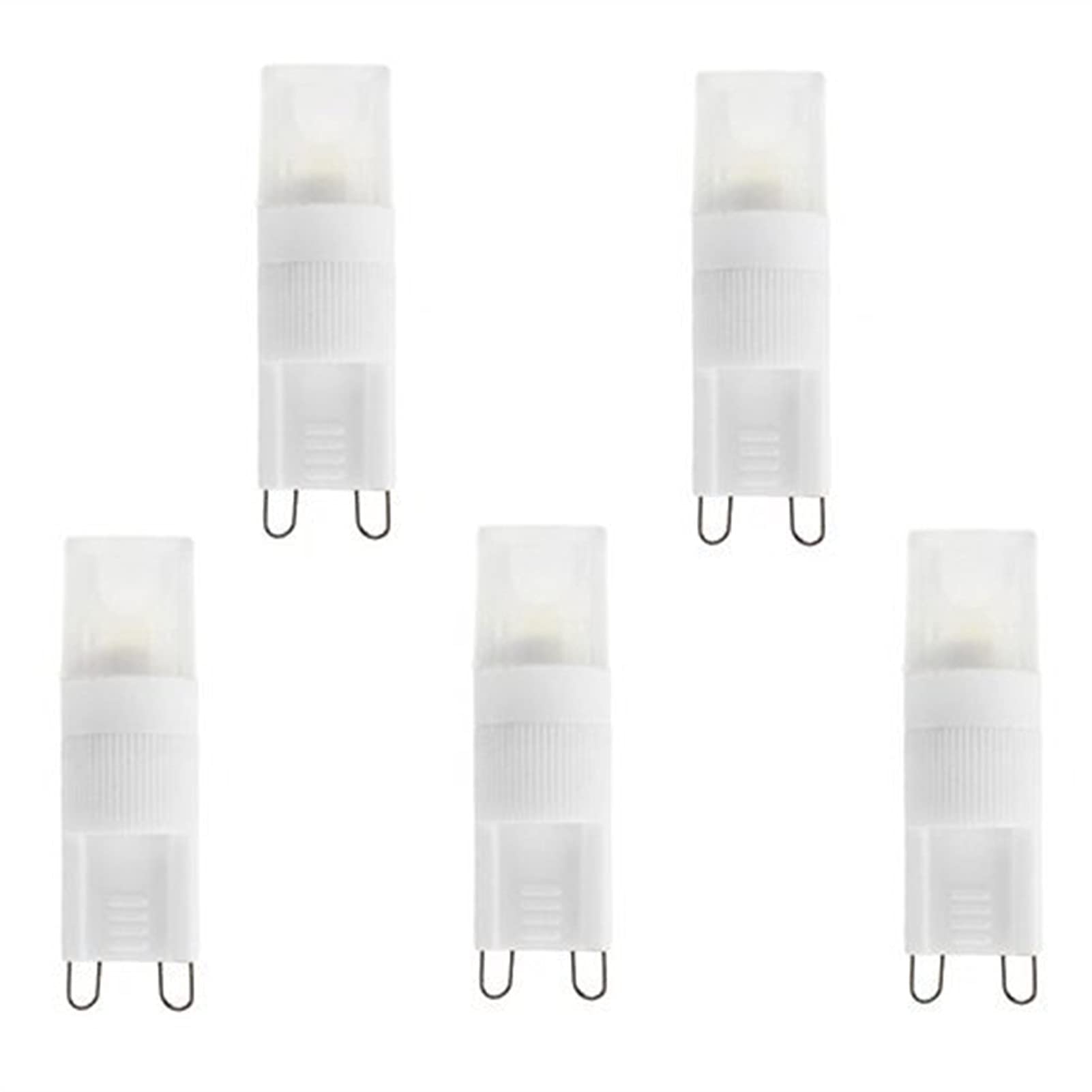 ANTYX G9 LED Bulb 230V 5pcs 2W LED Light Ceramic High Power Crystal Chandelier Light 360 Degree Lighting LED Bulb (Color : Cool White)