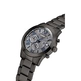Guess Stainless Steel Gunmetal Chronograph Bracelet Watch With Date U0668G2