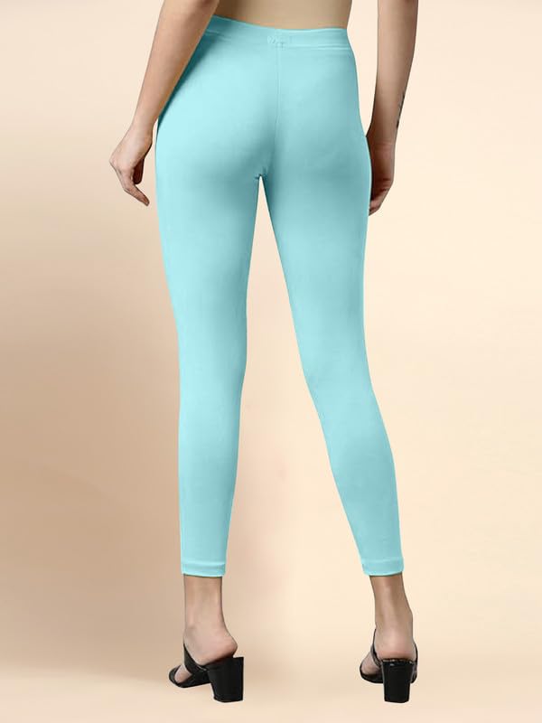 Image of TRENDMALLS Women's Microfiber Elastane Stretch Soft Cropped Leggings with Ultrasoft Waistband for Women