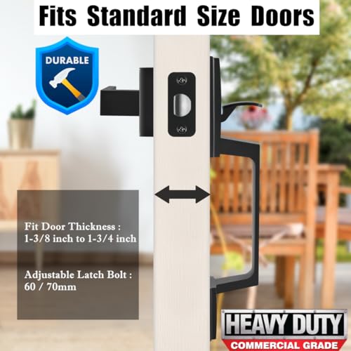 Voxmude Front Door Handle, Single Cylinder Exterior Door Entry Handle With Door Lever thumb #1