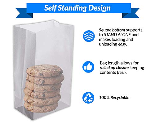Image of Reli. White Paper Bags | 500 Count | Paper Lunch Bags Ideal for Small Lunches and Crafts | Perfect for Sandwiches and Snacks