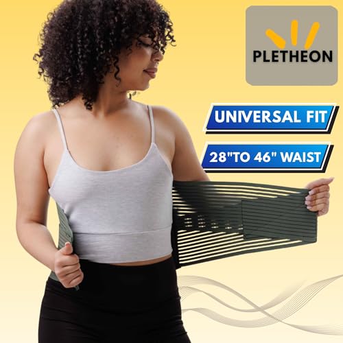 Image of PLETHEON Lumbo Sacral Lumbar Support Belt Green for Men & Women | Adjustable Lower Back & Spine Support | Fit From 30 to 46 Inch Waist