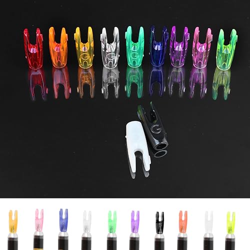 Poearcus Pack de 60 flèches de tir à l'arc Nock ID 3.2mm/.126 » Queue de Remplacement pour flèches en Plastique pour Arc recourbé Arc à po Encoches...