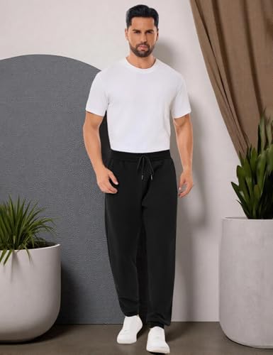 Shiyifa Men's Winter Warm Fleece Sherpa Lined Sweatpants Active Thermal Track Jogger Pants with Pockets2