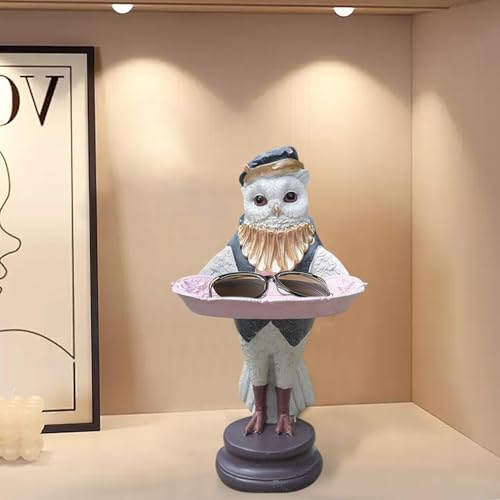 Figura decorativa con plato vaciabolsillos de búho para evitar pérdidas 6