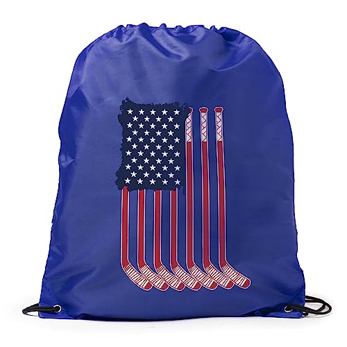 ChalkTalkSPORTS Hockey Sport Pack Cinch Sack | American Flag Sticks