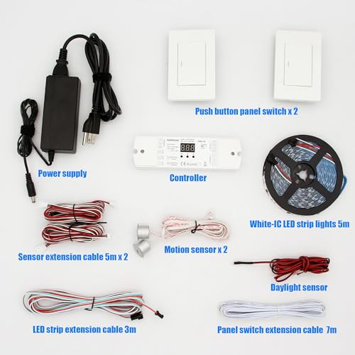 Kit de Luz LED para Escaleras con Sensor de Movimiento 16.4FT Blanco Cálido miniatura 3
