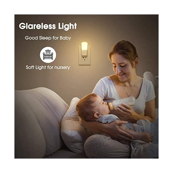 L LOHAS LED Dimmable Night Light[2 Pack], LED Night Lights Plug into Wall with Dusk to Dawn Sensor, Soft White 3000k Brightness Adjustable, Kids Nightlight for Bedroom,Baby Nursery,Hallway - Image 4