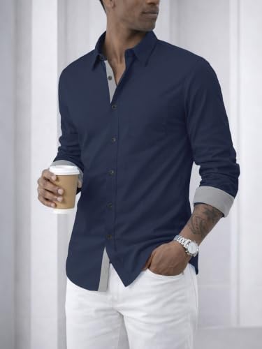 Image of Noble Monk Men's Full Sleeve Shirt | Casual Shirt for Men | Stylish Cotton Blend | Comfortable Everyday Wear | Button Down Clothing | Travel & Outdoor Apparel