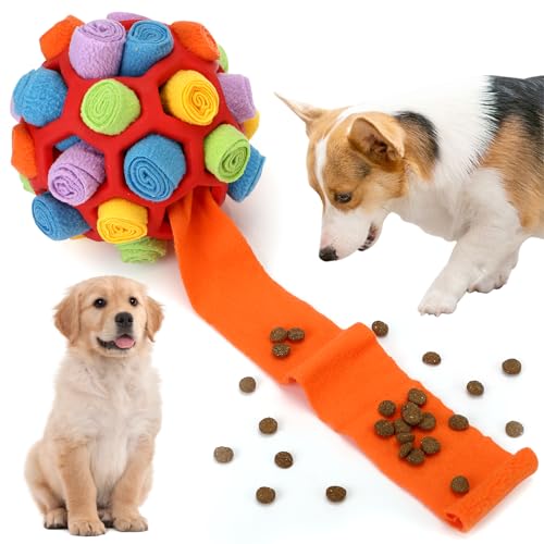 Royouzi Snuffle Ball para Perros, Pelota de olfateo para Perros Juguete Interactivo para Perros, Juguete Intelectual Entrenamiento de Alimentos para Perros Pequeños y Medianos (Rojo)